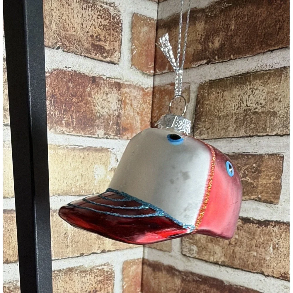 New Place & Time Novelty Hat Hanging Ornament Red White Blue 1 Pc Glitter